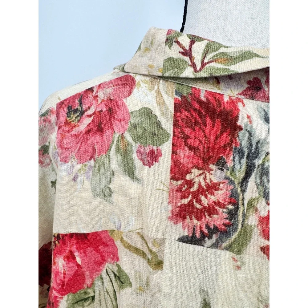 Sezane Short Ruby Romper Women Size 14 Maxi Fleurs Patchwork Floral Belted